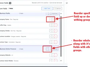 CubiqWeb: Grouping and sorting of groups and fields